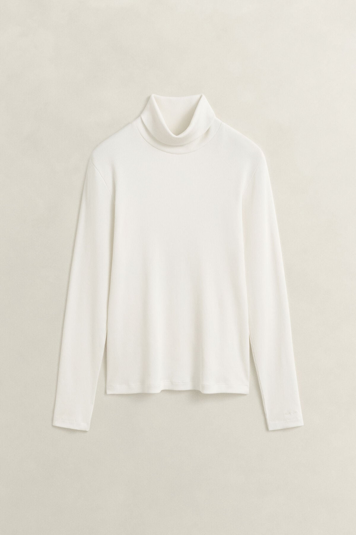 Ribbed Turtleneck Top — EGGSHELL