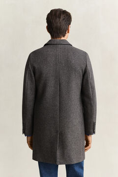 Two-Toned Wool Coat — BLACK GREY 2
