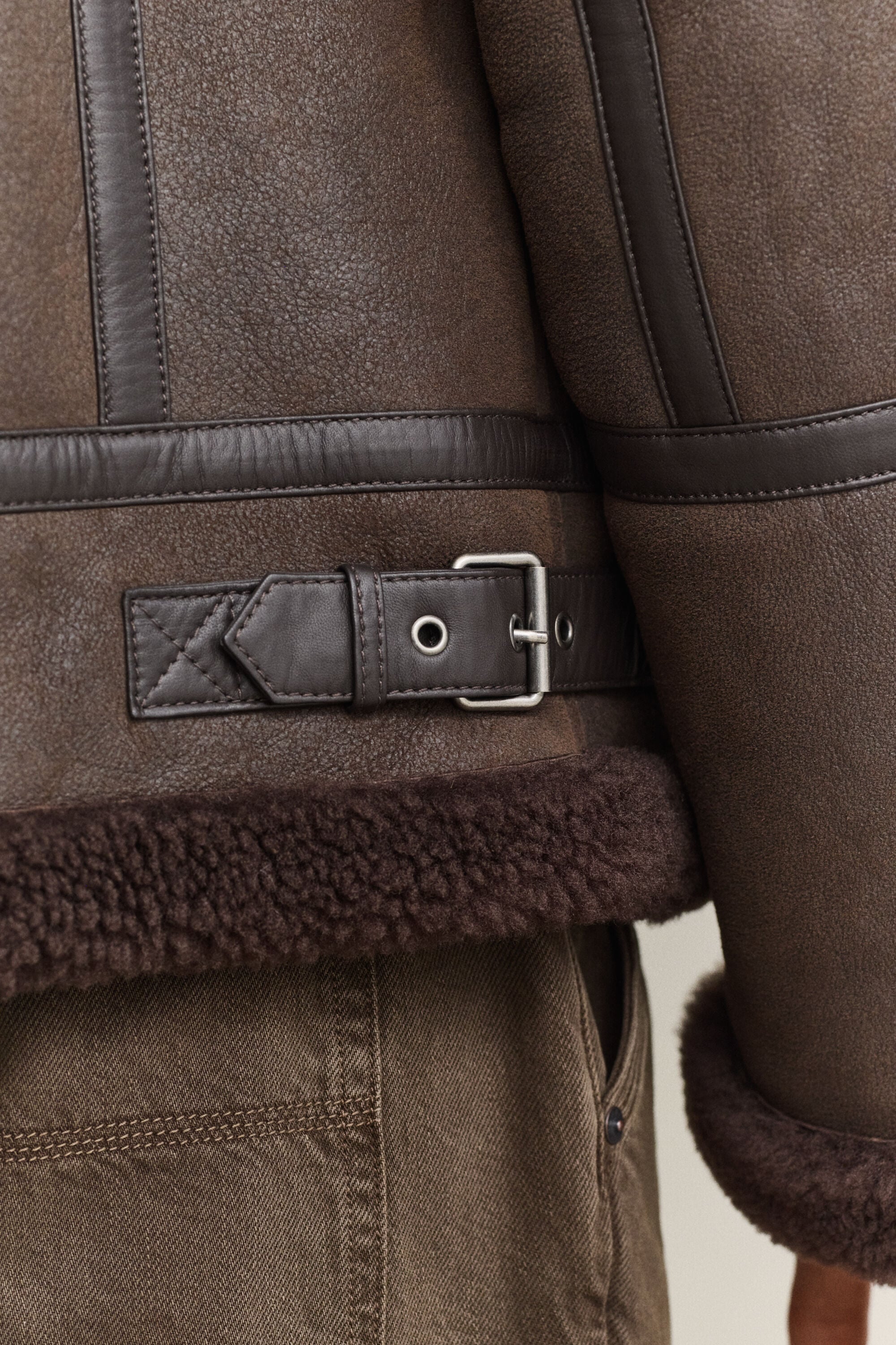 Shearling Jacket — BLACK BROWN
