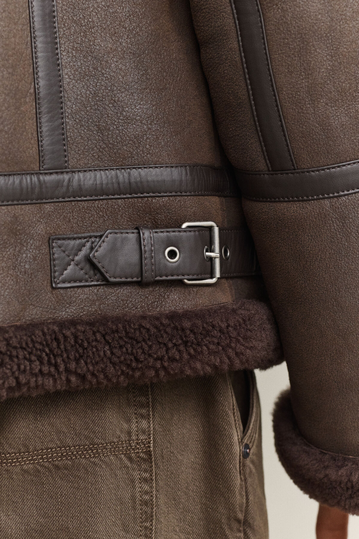 Shearling Jacket — BLACK BROWN