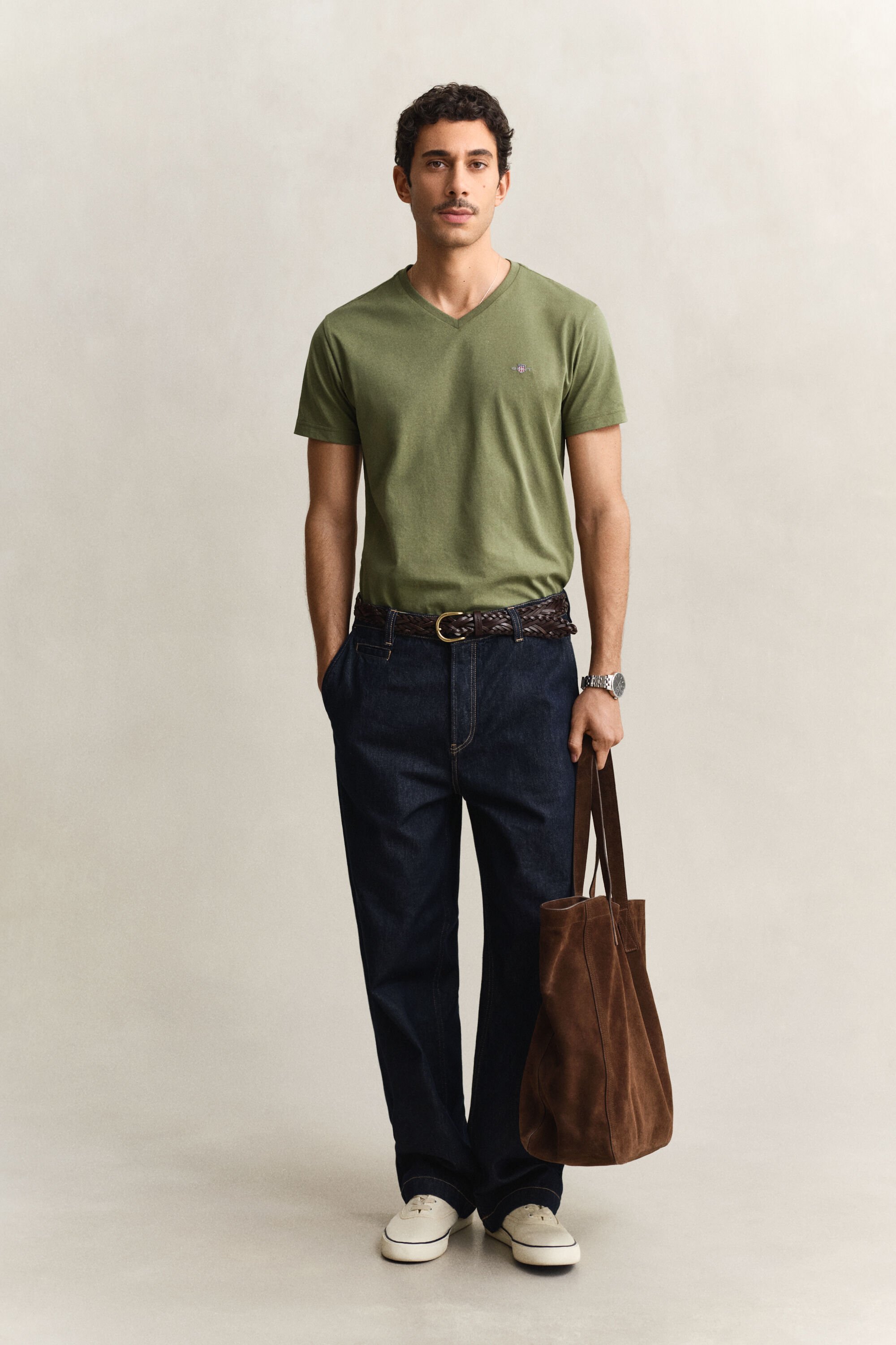 Slim Fit Shield V-Neck T-Shirt