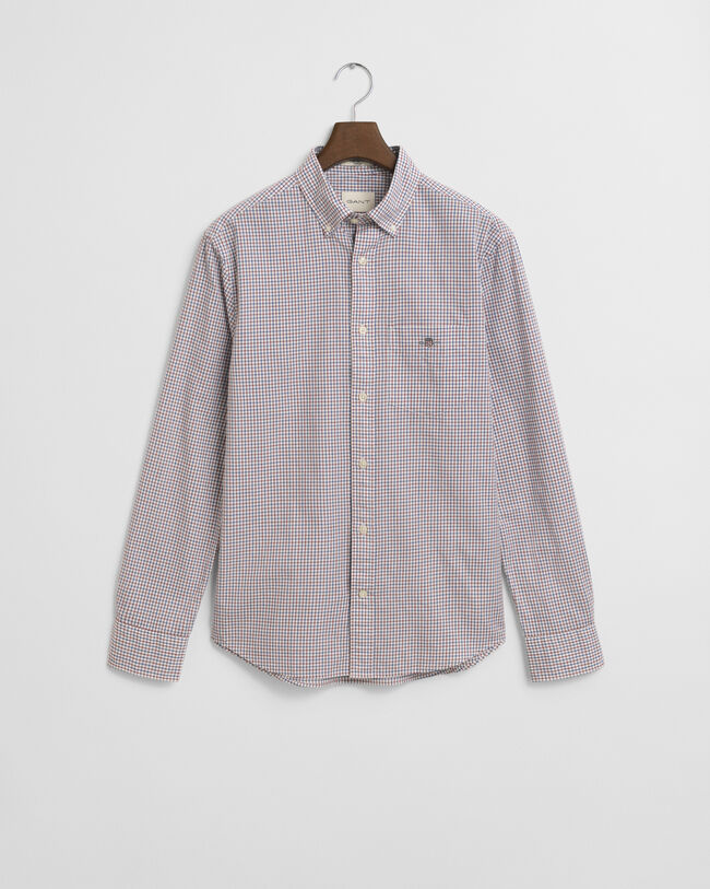 Regular Fit Micro Checked Classic Poplin Shirt