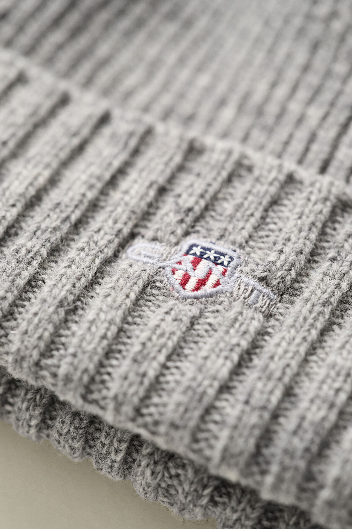 Shield Wool Beanie — GREY MELANGE