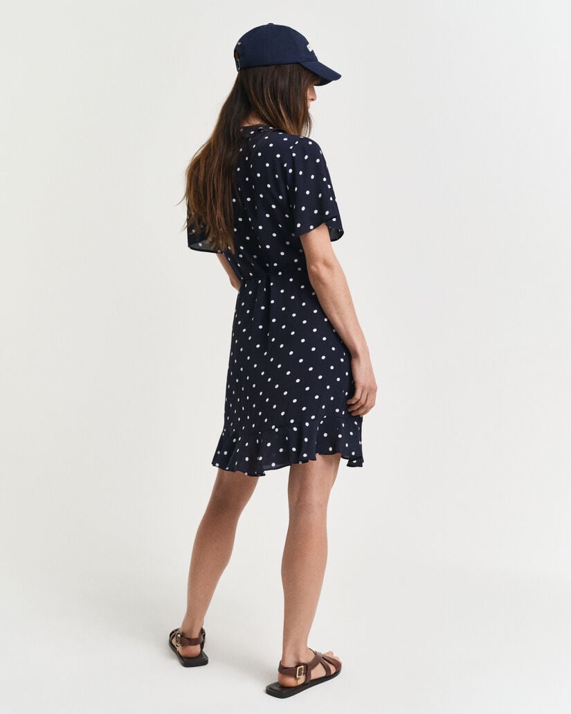 Dot Print Frill Dress