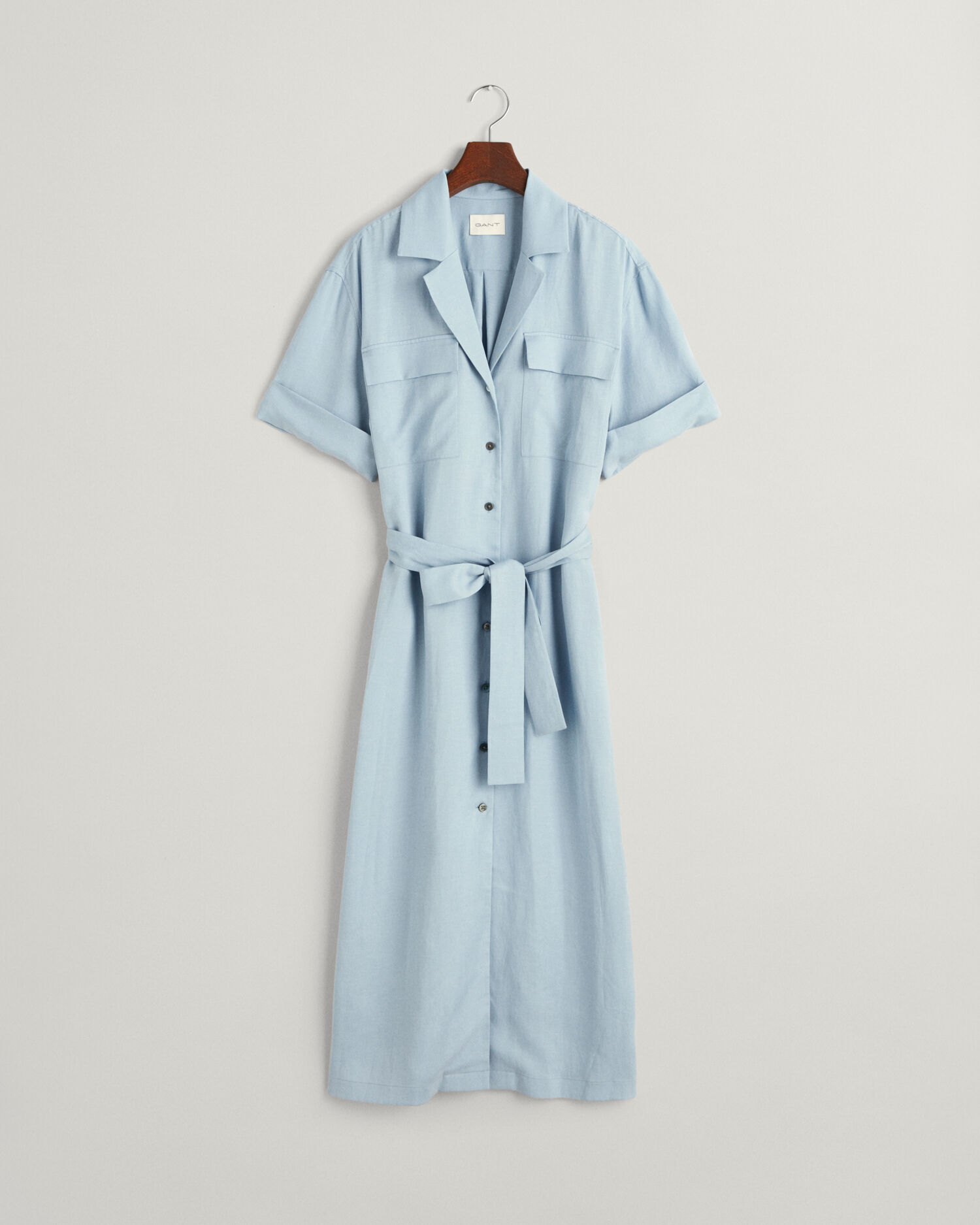 Pocket Short Sleeve Shirt Dress