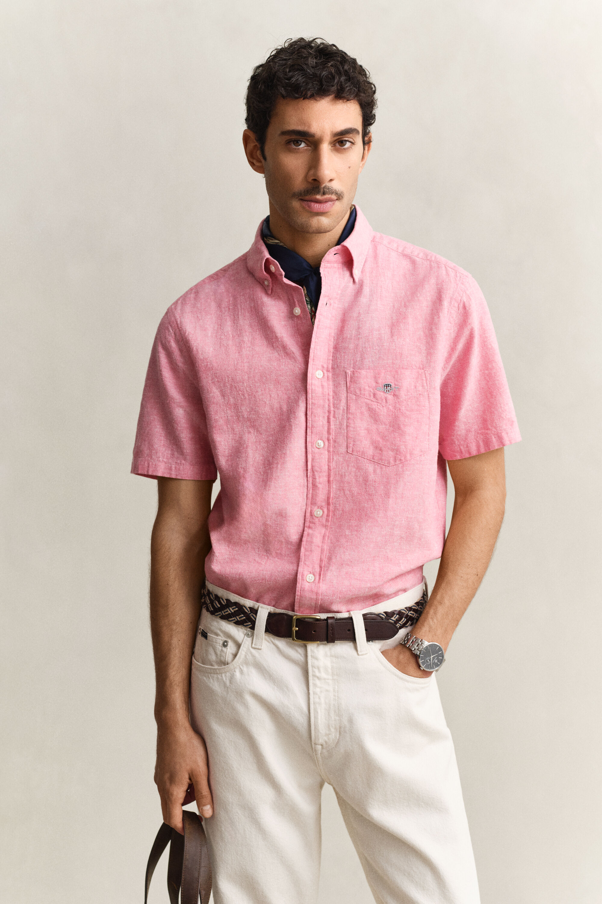 Linen Blend Short Sleeve Shirt