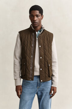 Quilted Vest — BLACK BROWN 7