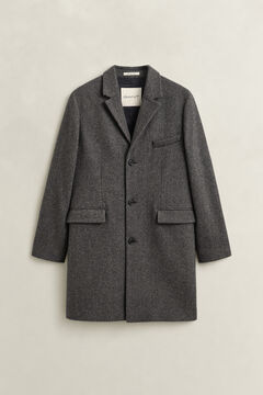 Two-Toned Wool Coat — BLACK GREY 1
