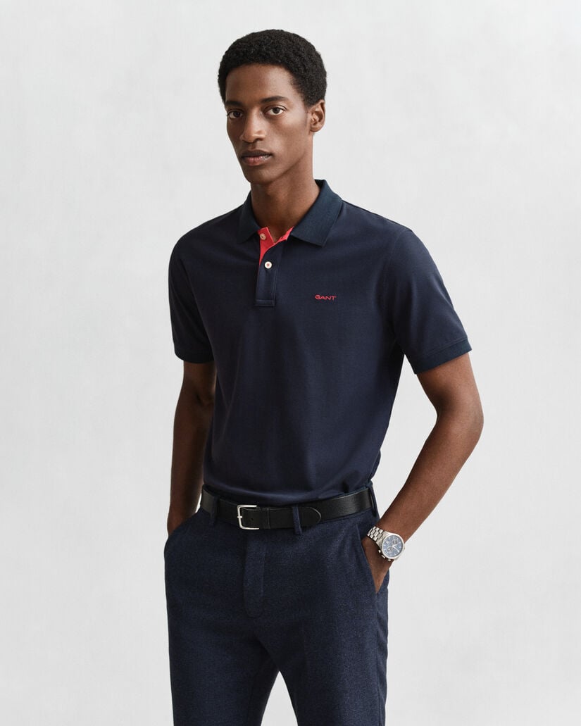 Contrast Piqué Polo Shirt