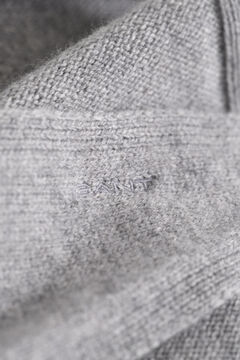 Wool Cashmere Triangle Scarf — GREY MELANGE 2