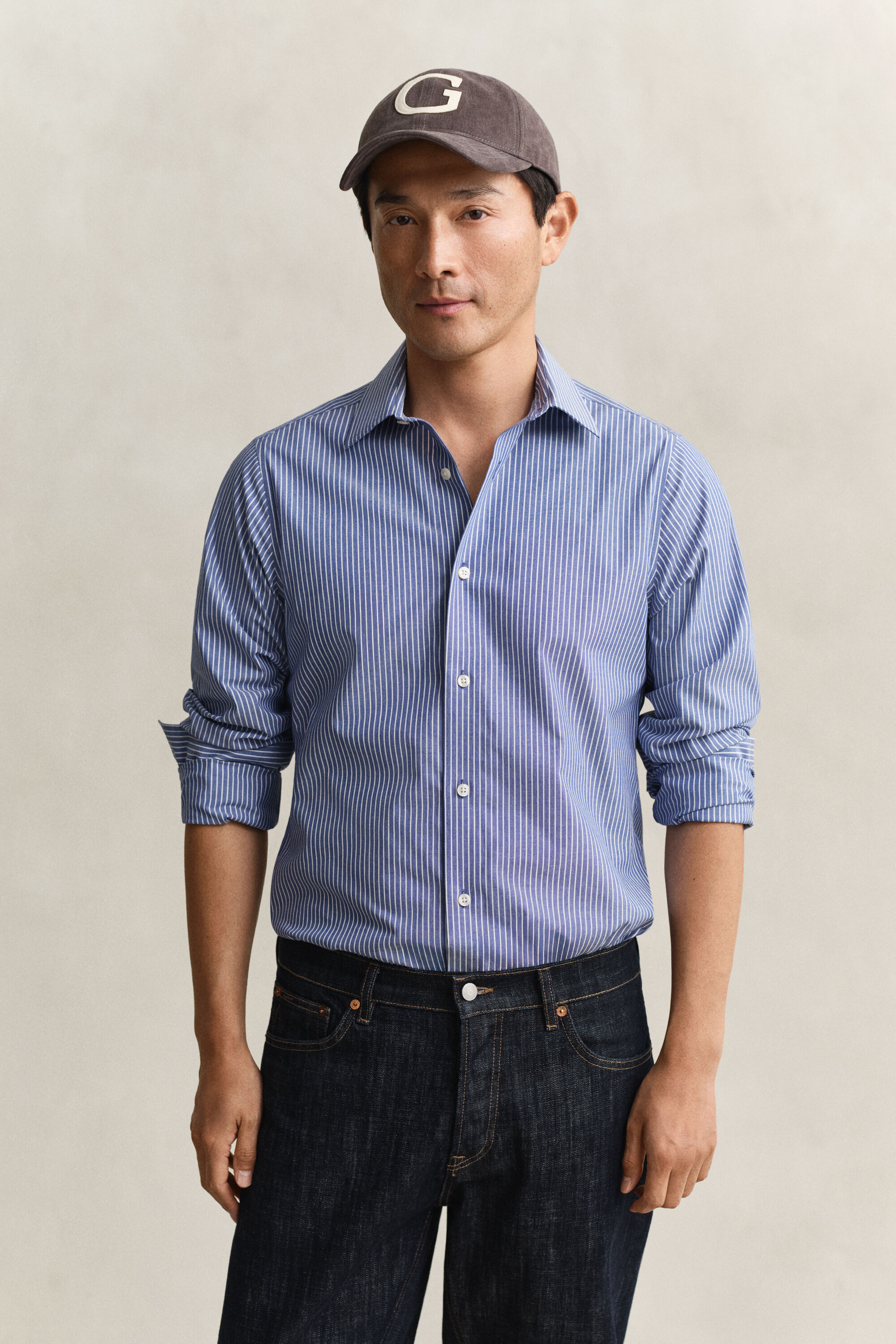 Striped Stretch Poplin Shirt