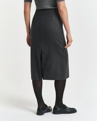 Midi Checked Wool Pencil Skirt