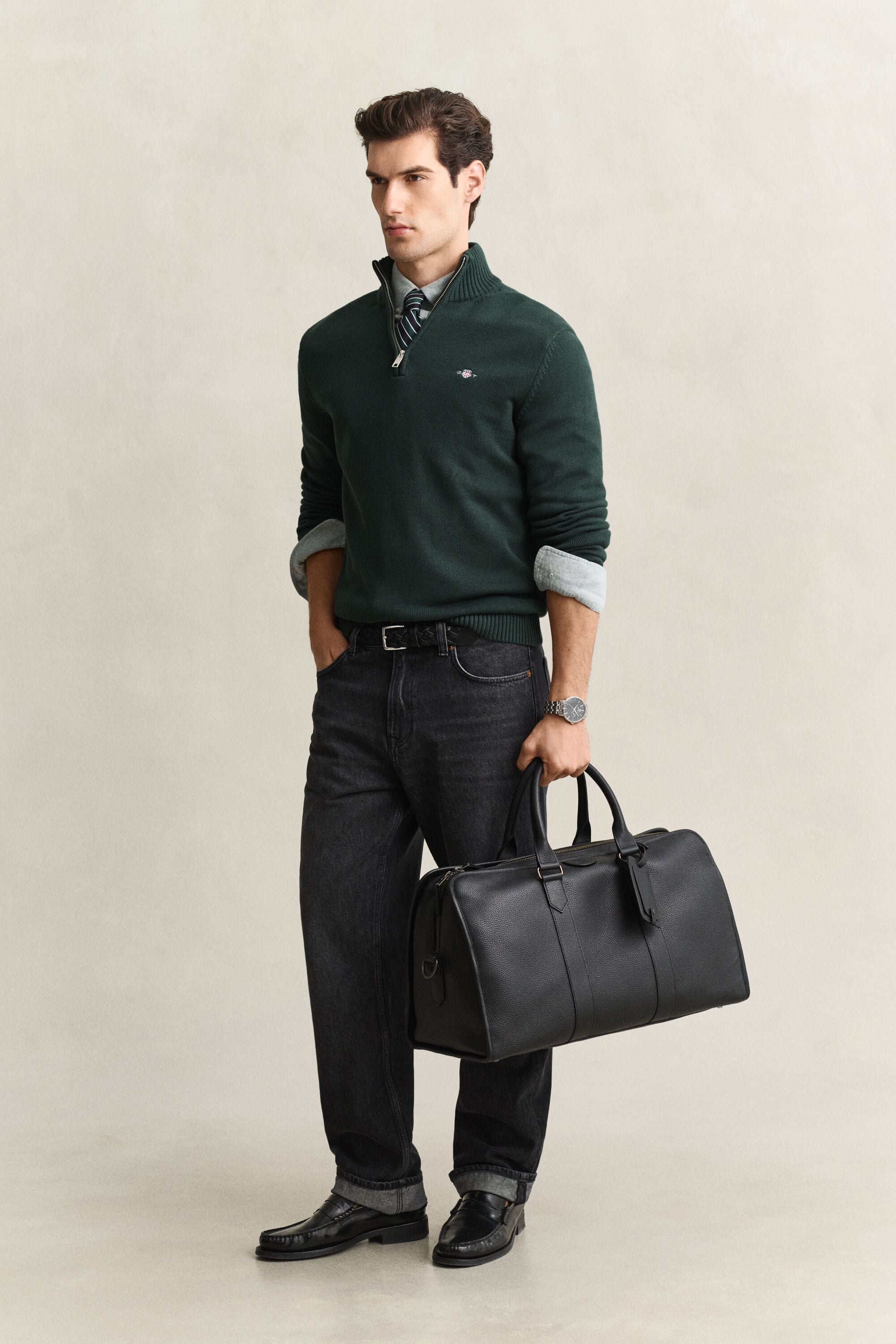 Casual Cotton Half-Zip Sweater