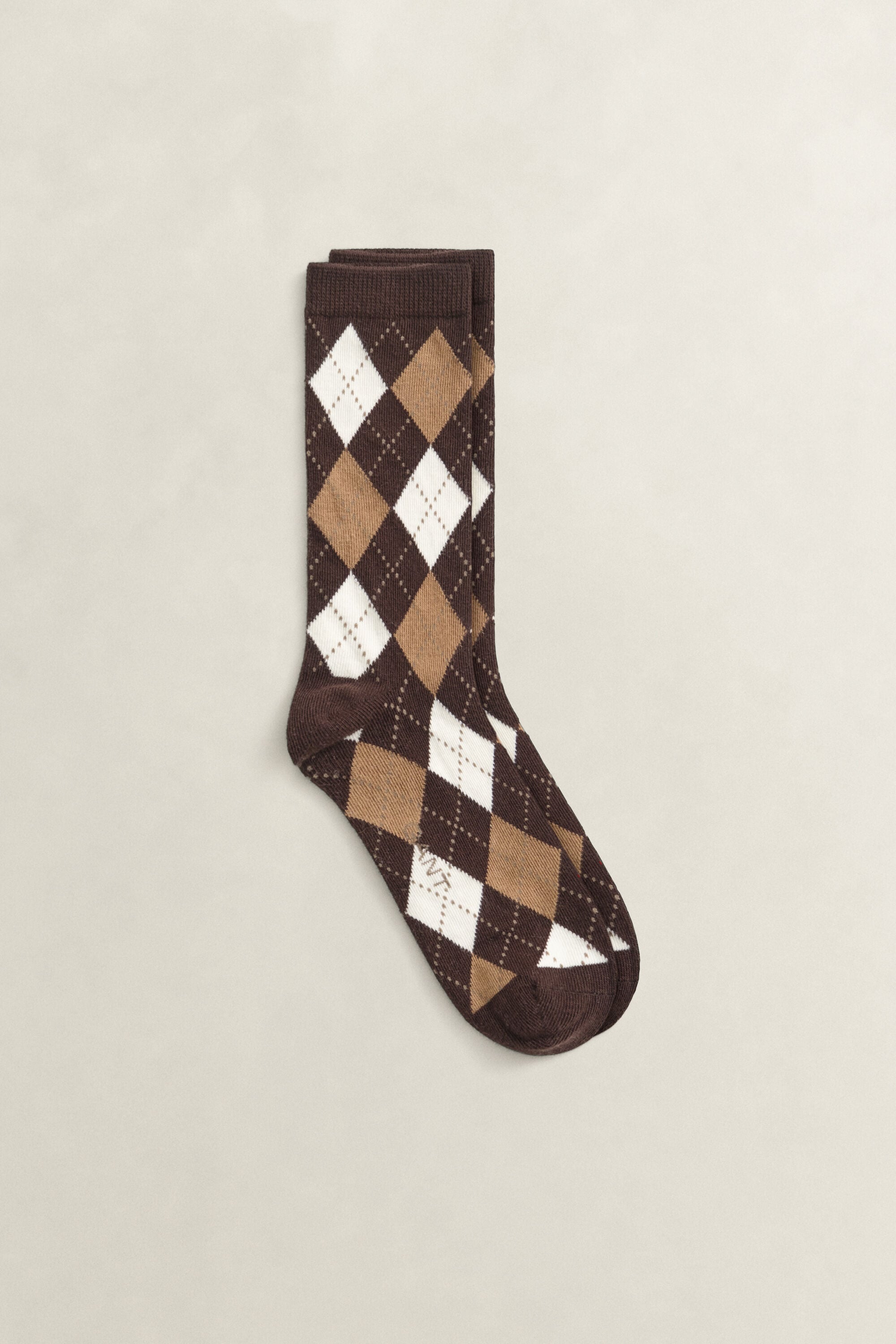 Argyle Check Socks — DEEP BROWN