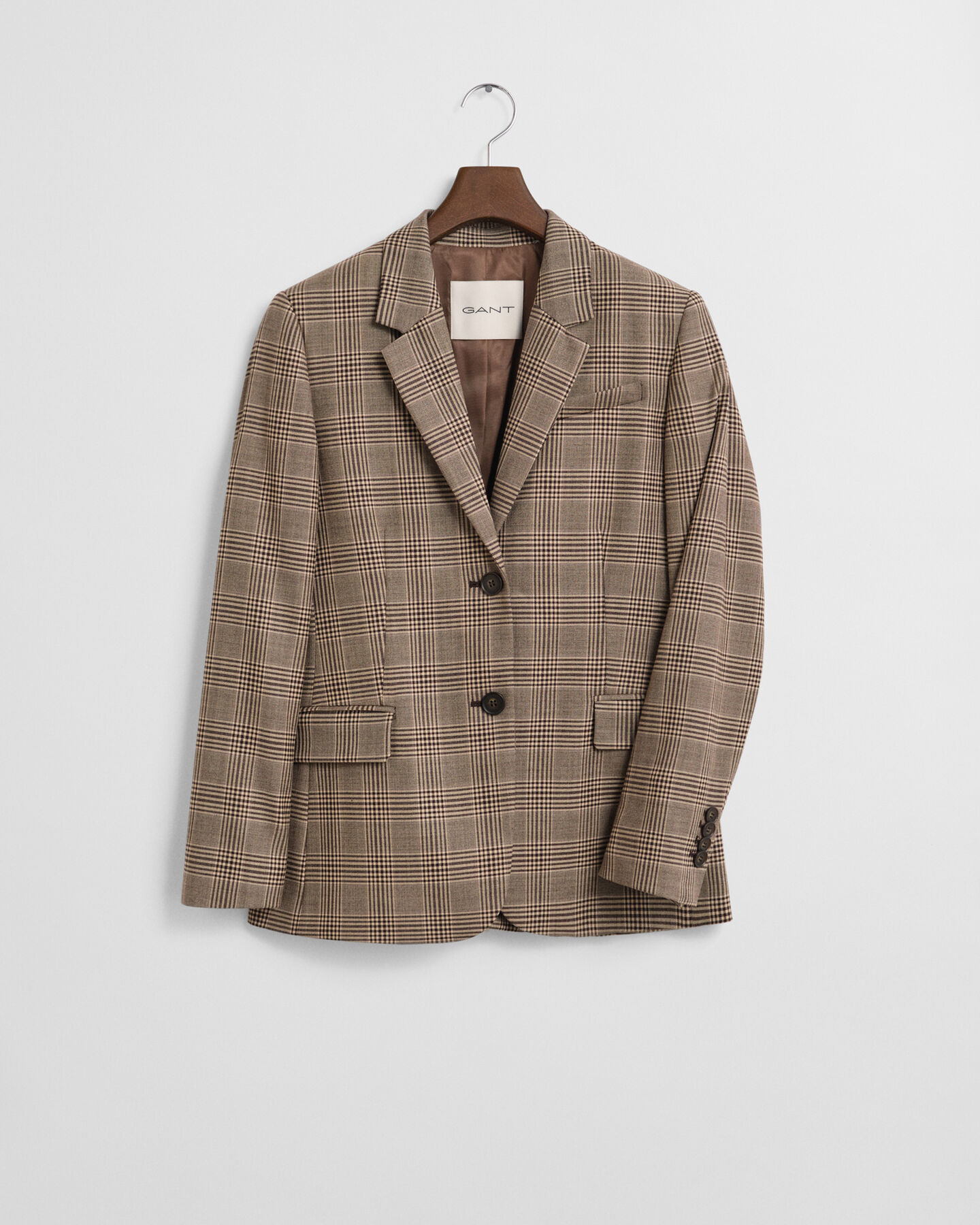 Regular Fit Checked Wool Blend Blazer