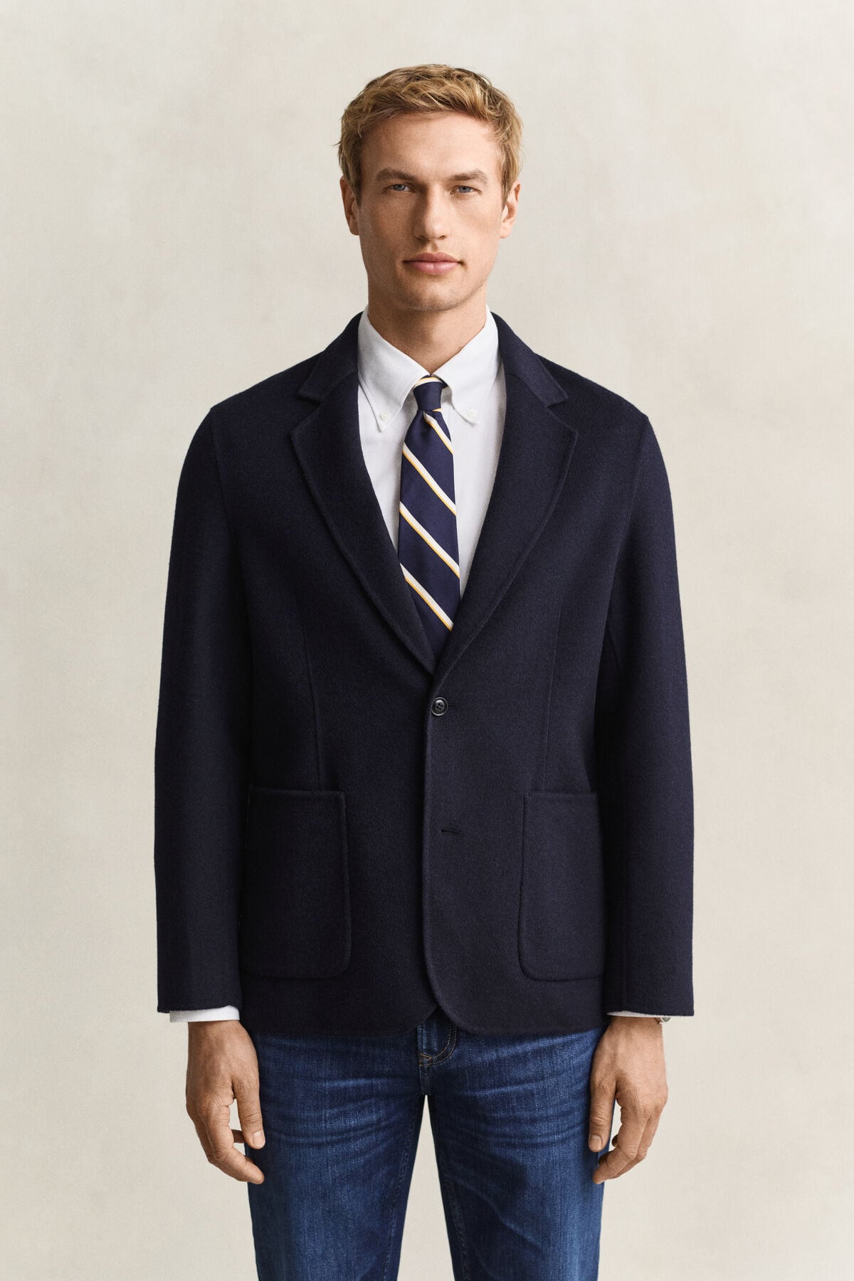 Handstitched Blazer — EVENING BLUE