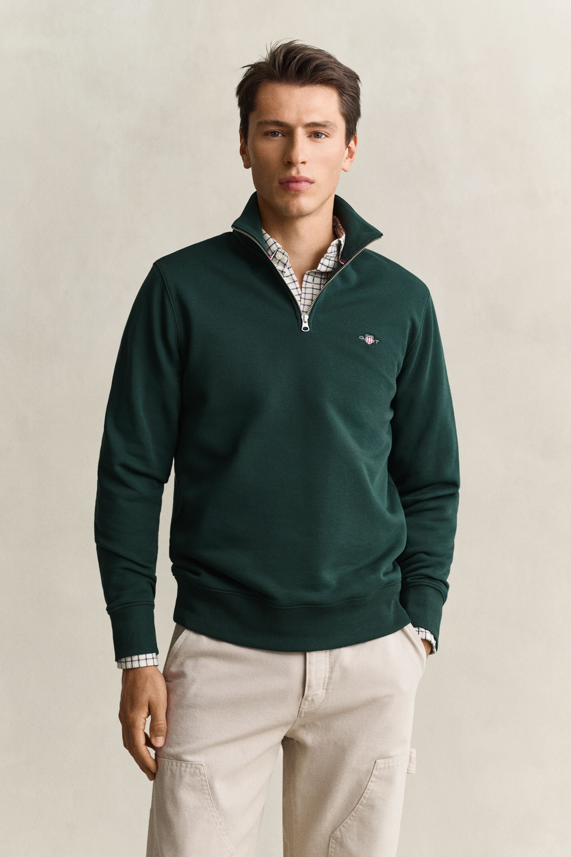 Shield Half-Zip Sweatshirt — TARTAN GREEN