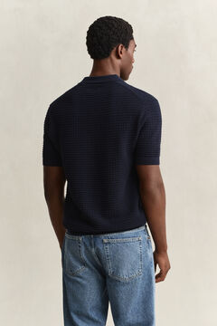 Textured Polo Sweater — EVENING BLUE 2