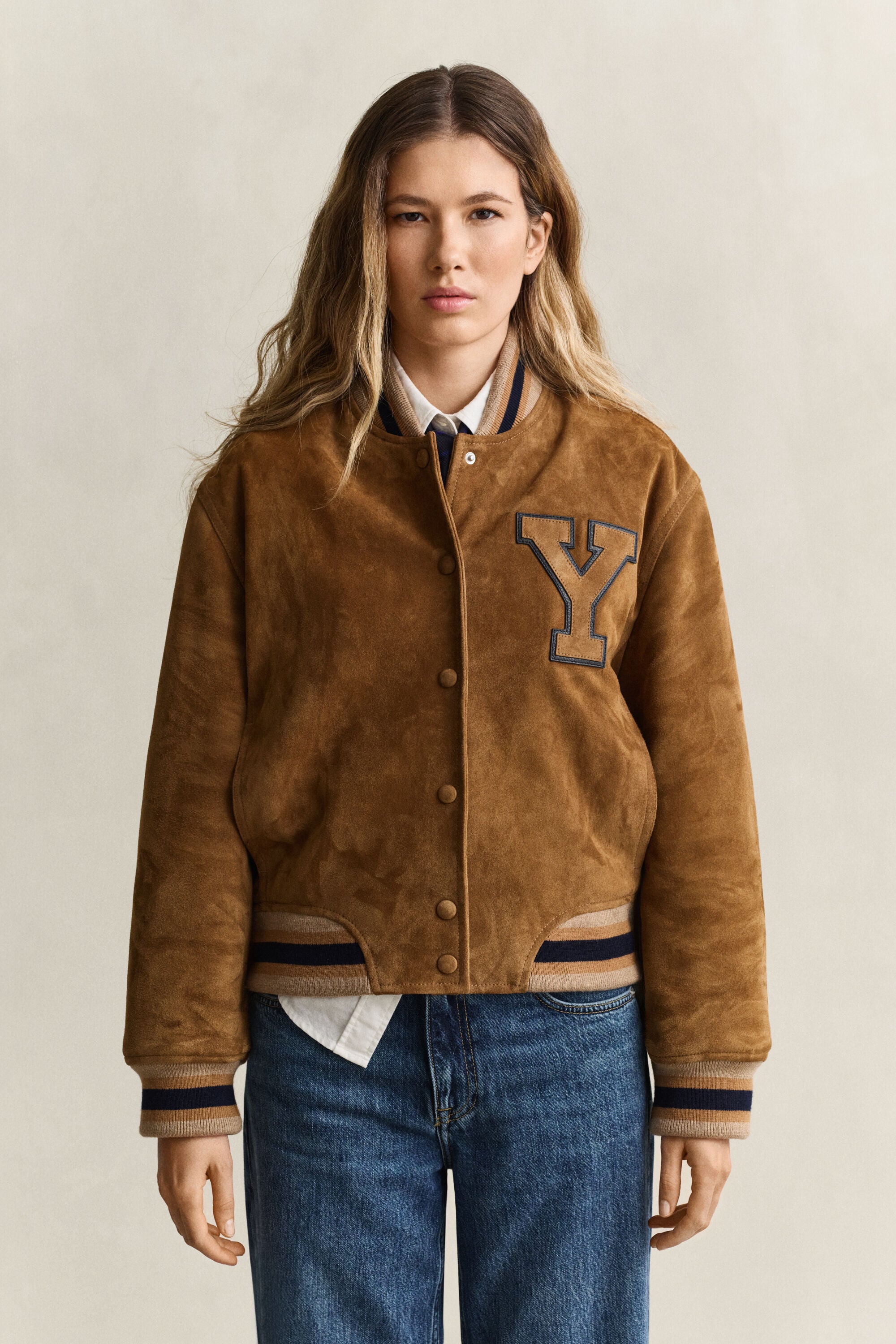 Gant x Yale Suede Varsity Jacket