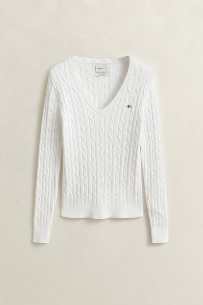 Cable Knit V-Neck Sweater