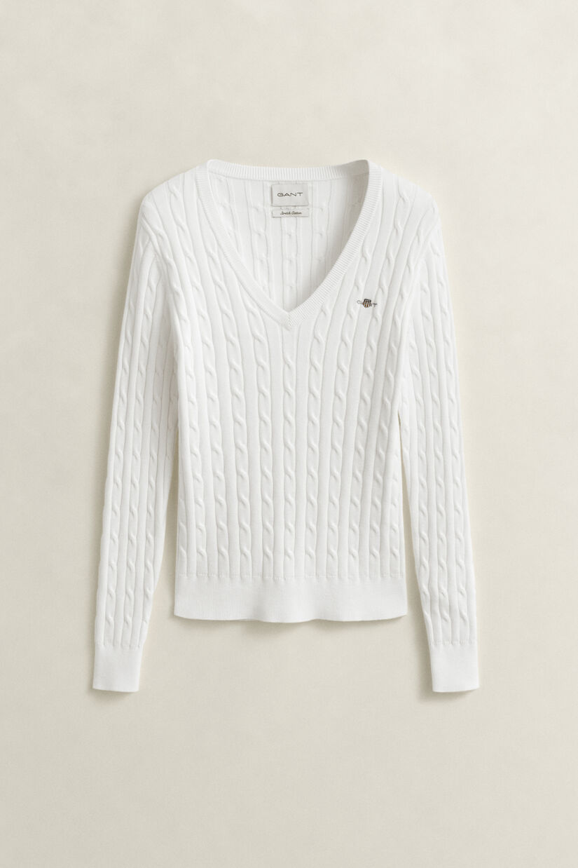 Cable Knit V-Neck Sweater