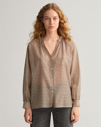 Check Cotton Silk Blouse