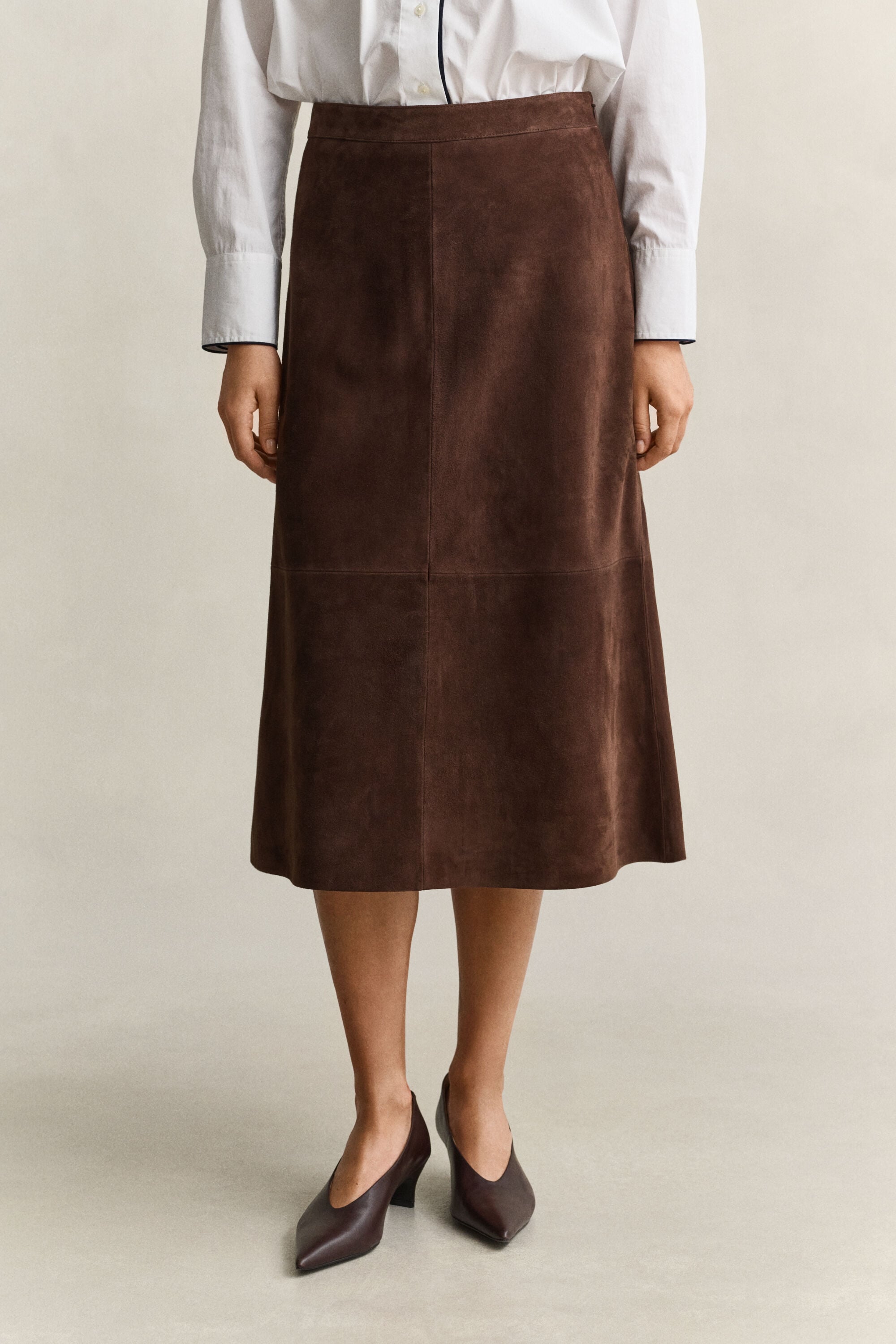 Flared Suede Skirt