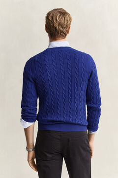 Classic Cable Knit Sweater — CRISP BLUE 2