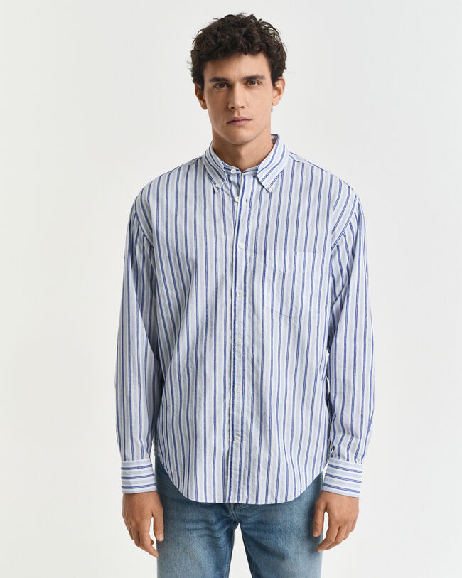 Relaxed Fit Textured Stripe Shirt