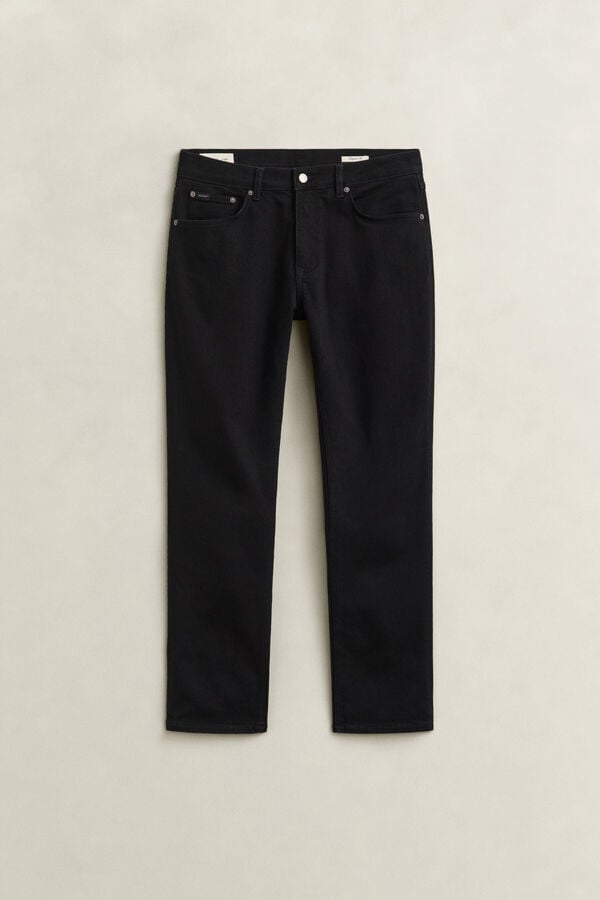 Regular Clean Wash Jeans — BLACK
