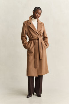 Belted Wool Blend Coat — ROASTED WALNUT 9