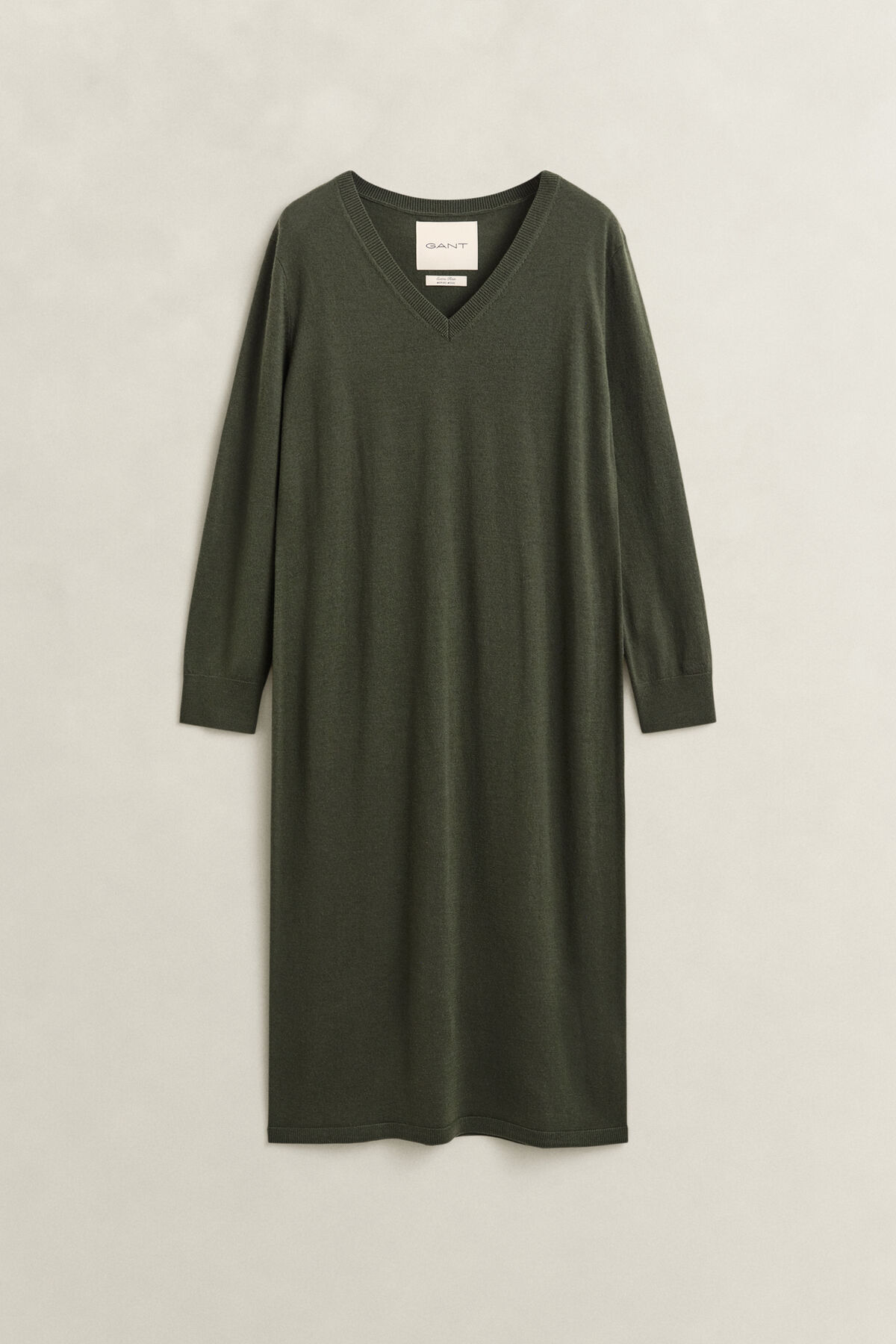 Extra Fine Merino Wool Dress — MOSSY GREEN