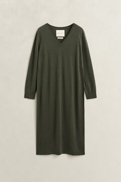 Extra Fine Merino Wool Dress — MOSSY GREEN 1