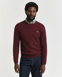 Cotton Cable Knit Crew Neck Sweater