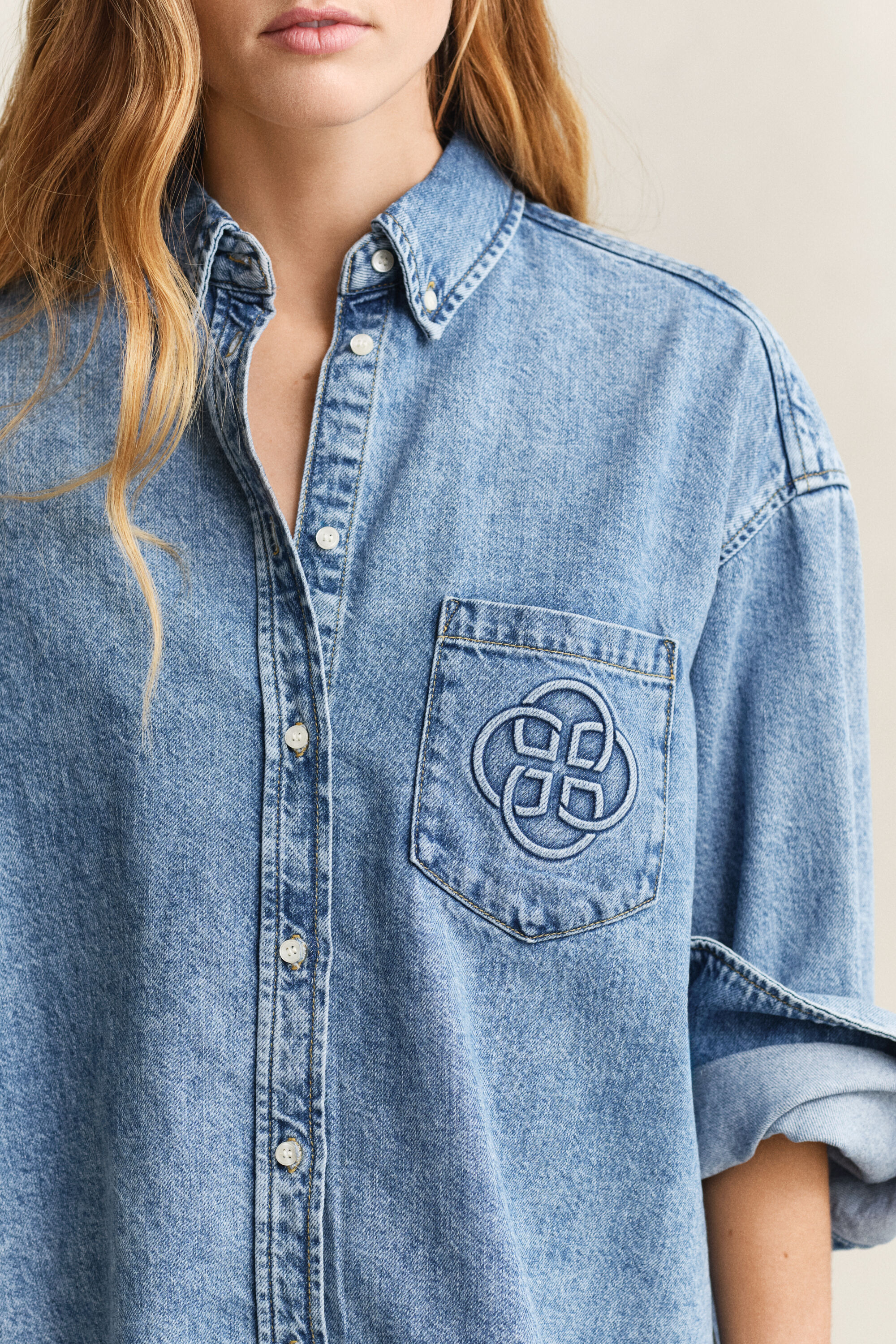 Embroidered Denim Shirt