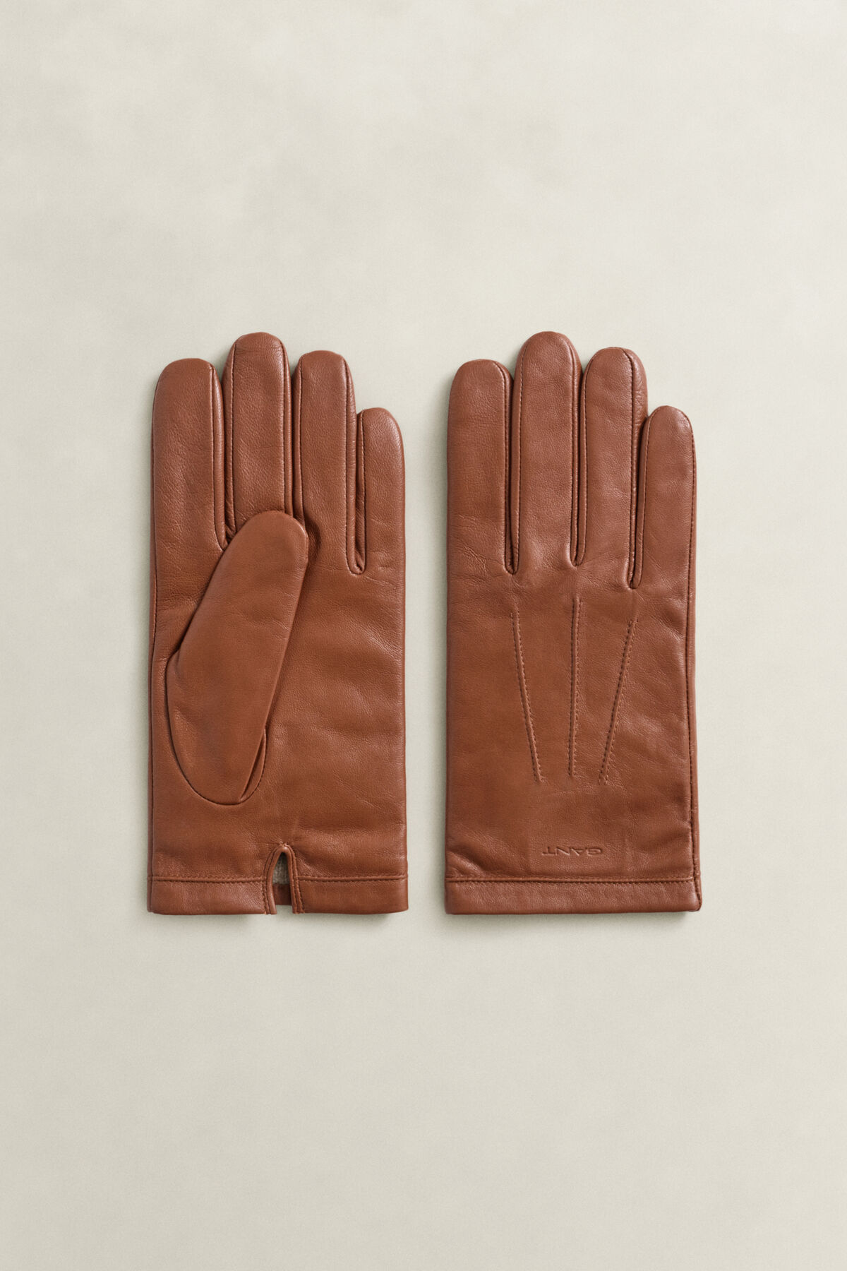 Cashmere Lined Lambskin Gloves — COGNAC