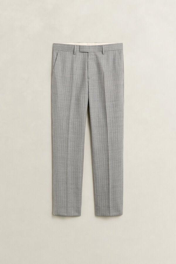 Pinstriped Suit Pants — GREY MELANGE