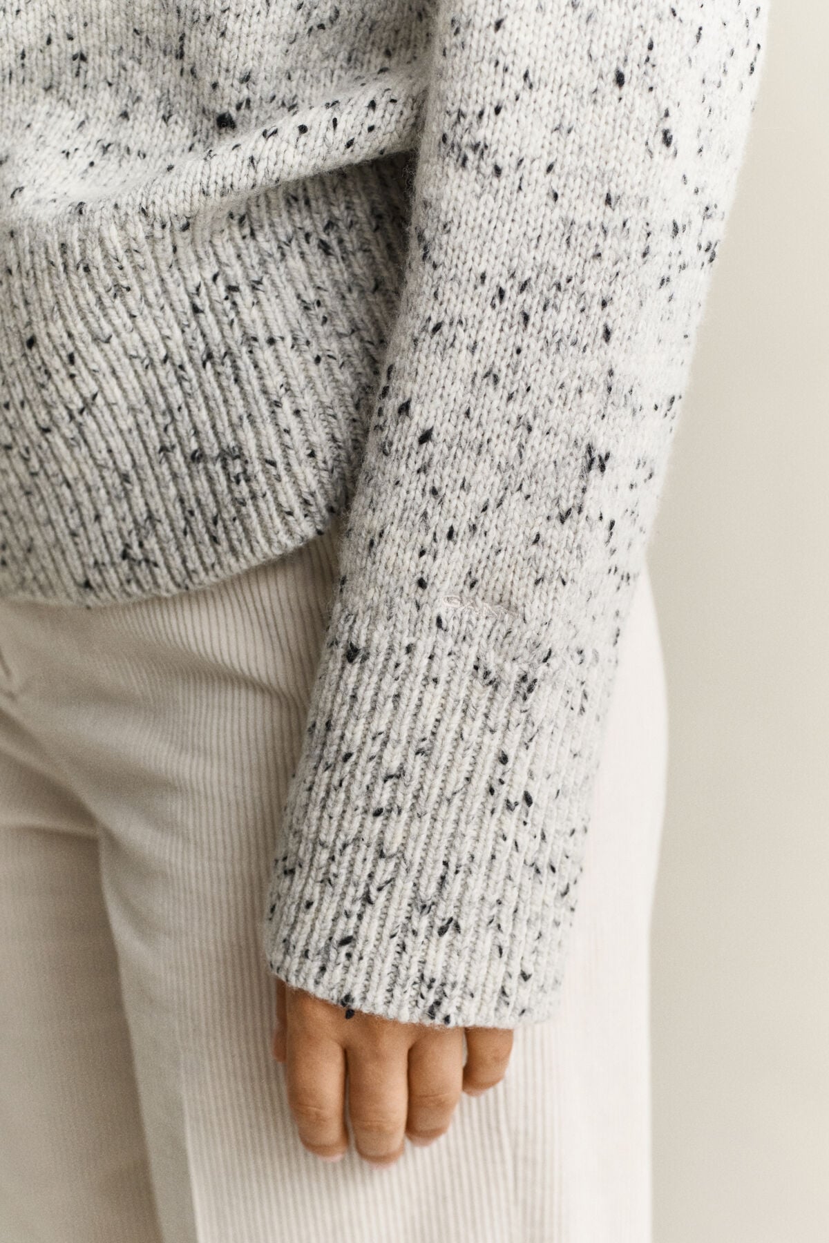 Wool Blend Nepps Sweater — CREAM