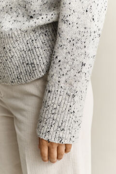 Wool Blend Nepps Sweater — CREAM 5