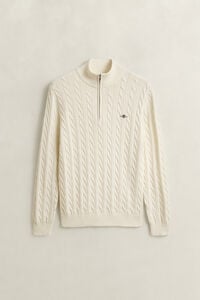 Cotton Cable Knit Half-Zip Sweater