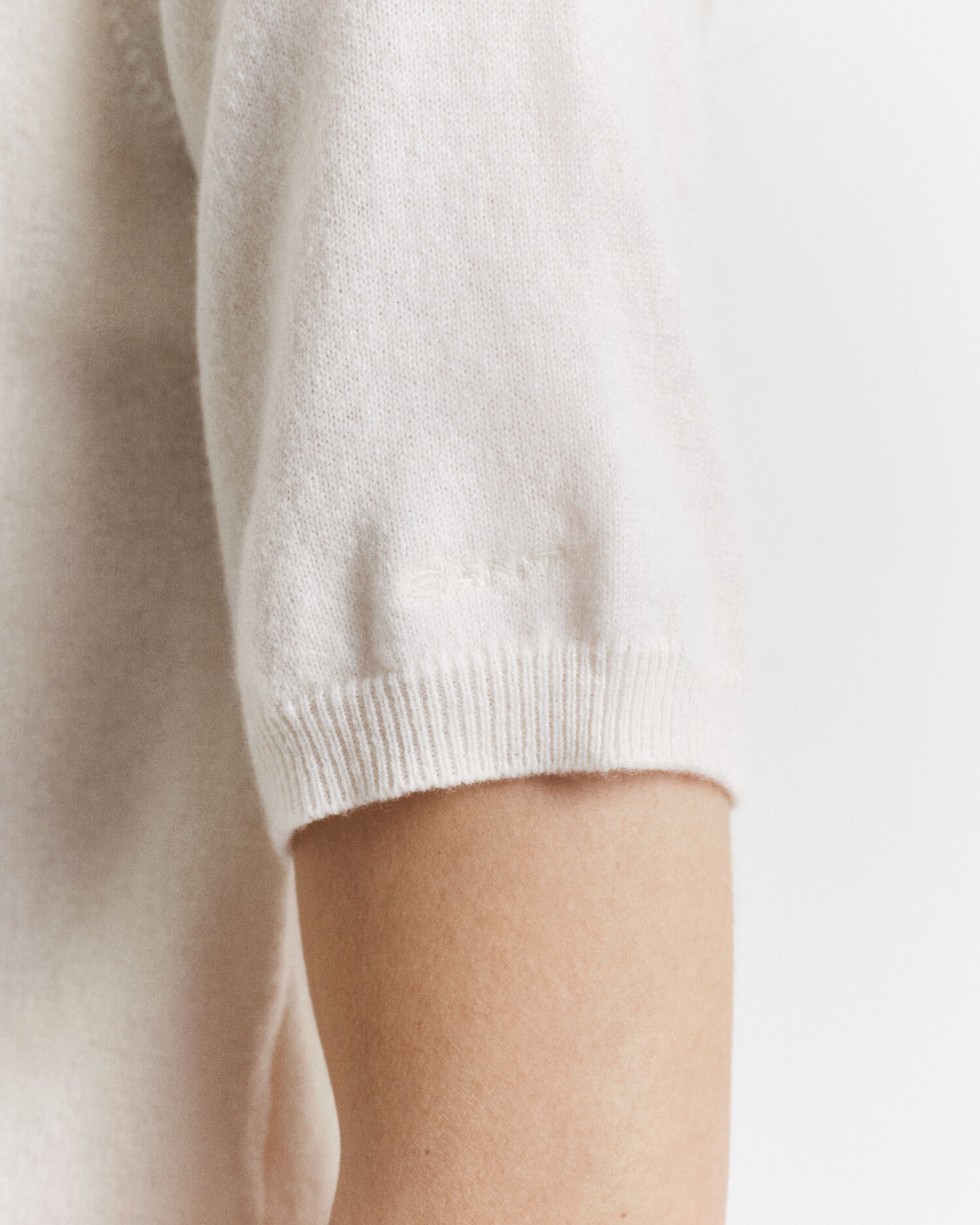 Superfine Lambswool Short Sleeve Crew Neck Sweater