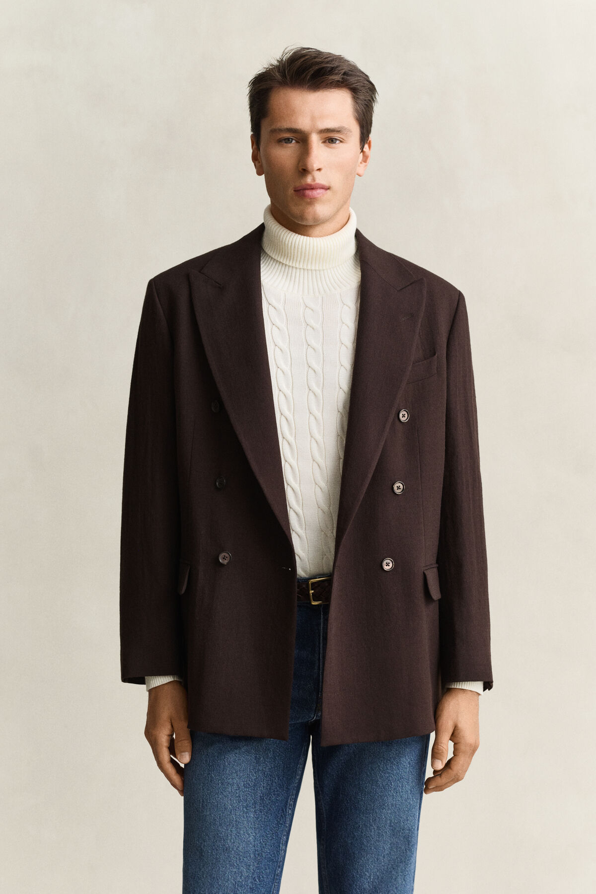 Wool Suit Jacket — SHADOW BROWN