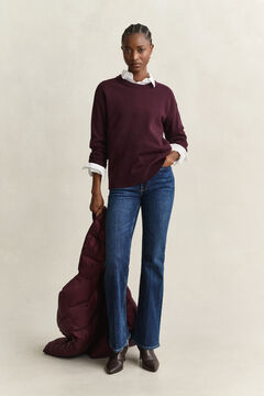 Superfine Lambswool Crew Neck Sweater — DARKENED WINE 6