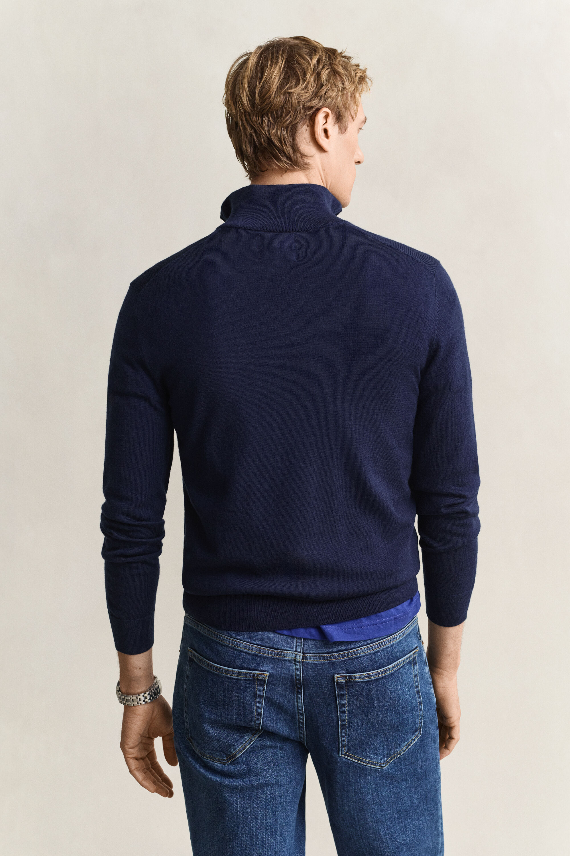 Merino Wool Half-Zip Sweater — MARINE