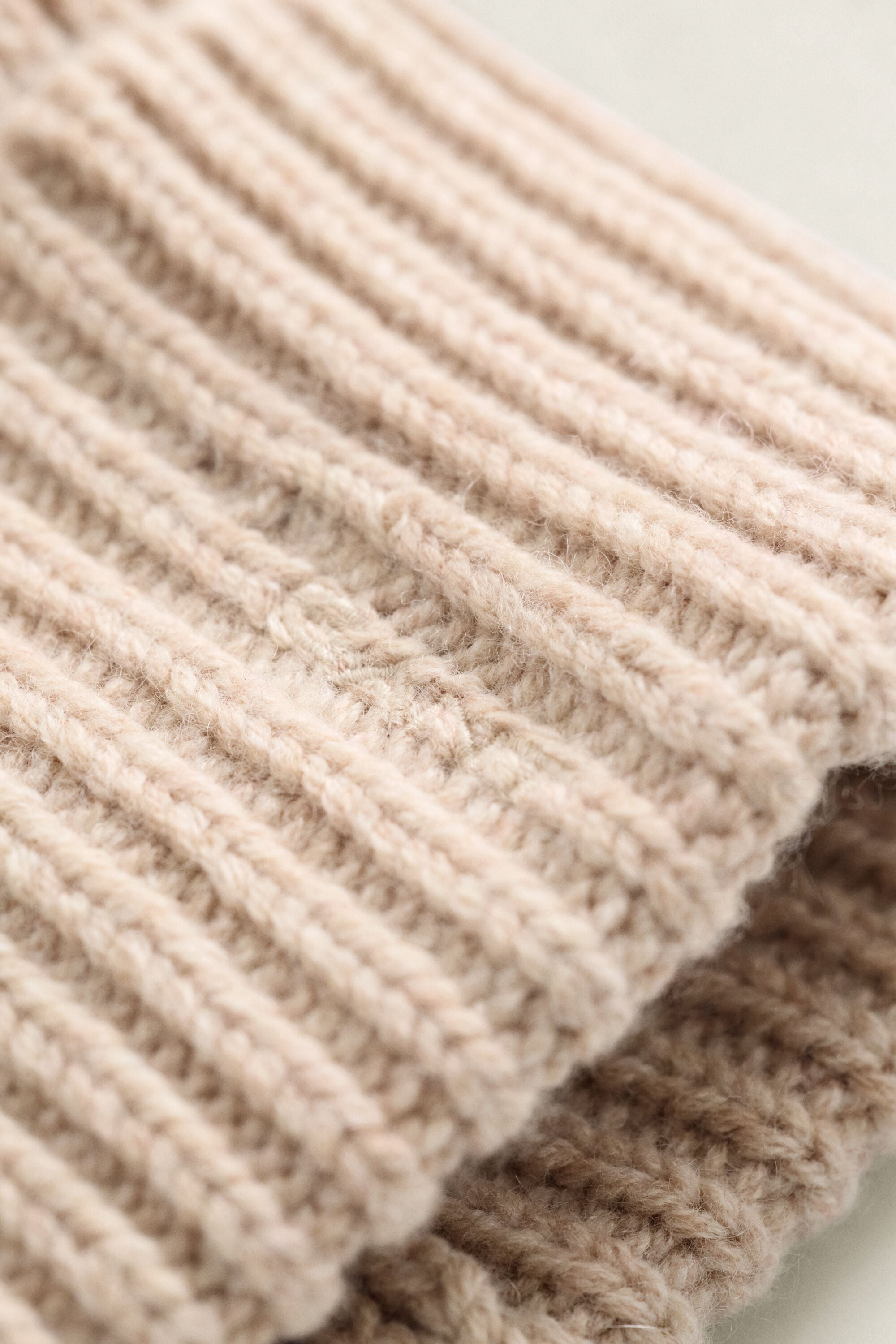 Ribbed Wool Cashmere Blend Beanie