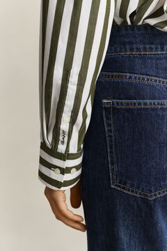 Relaxed Striped Poplin Shirt — COUNTRY GREEN 4