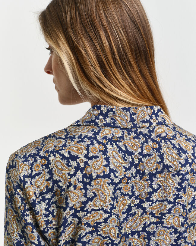 Paisley Wrap Shirt Dress