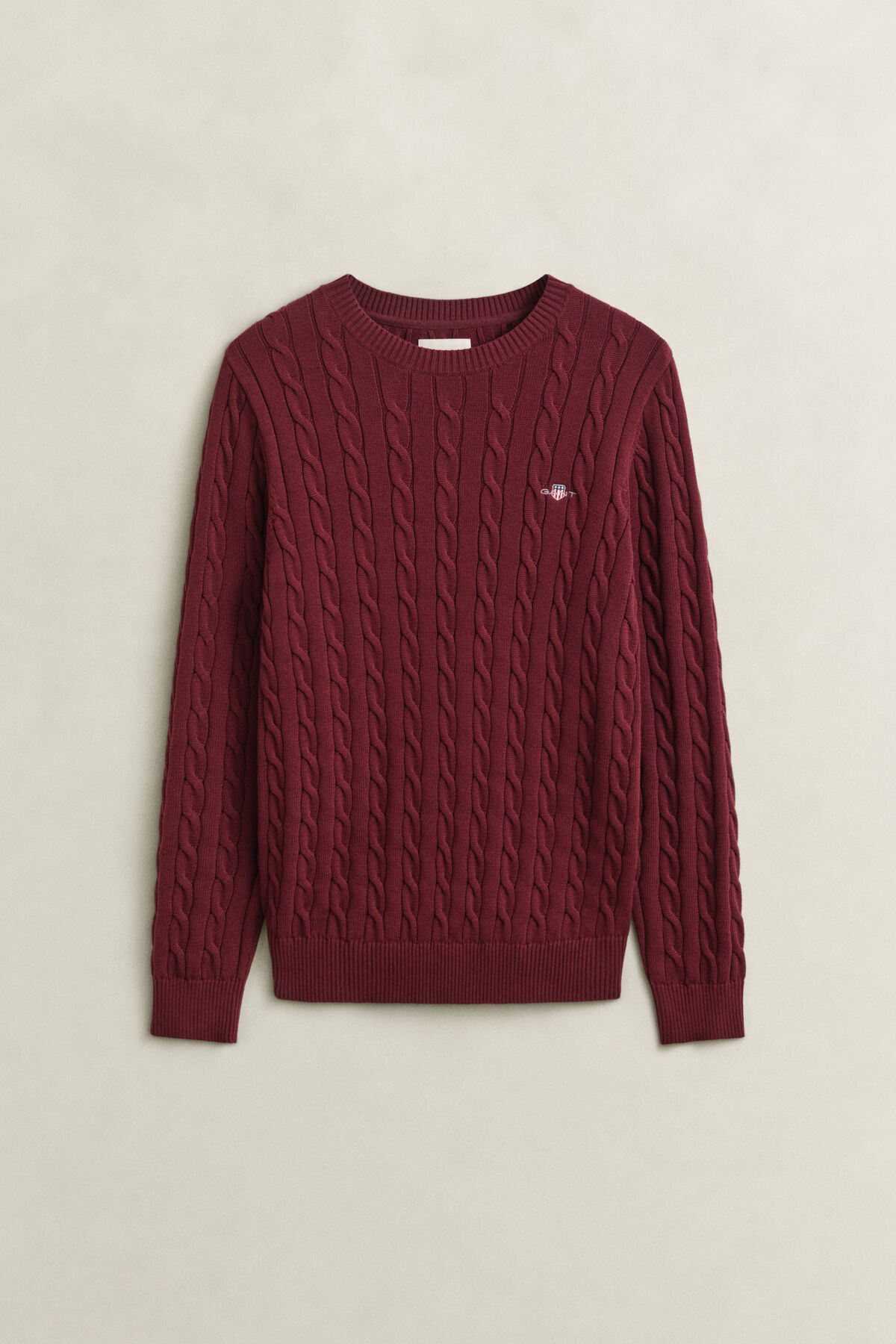 Classic Cable Knit Sweater — DEEP GRAPE WINE
