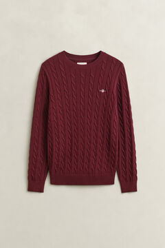 Classic Cable Knit Sweater — DEEP GRAPE WINE 1