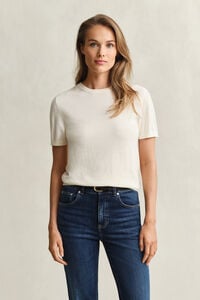 Lightweight Knit Short Sleeve Crew Neck Sweater